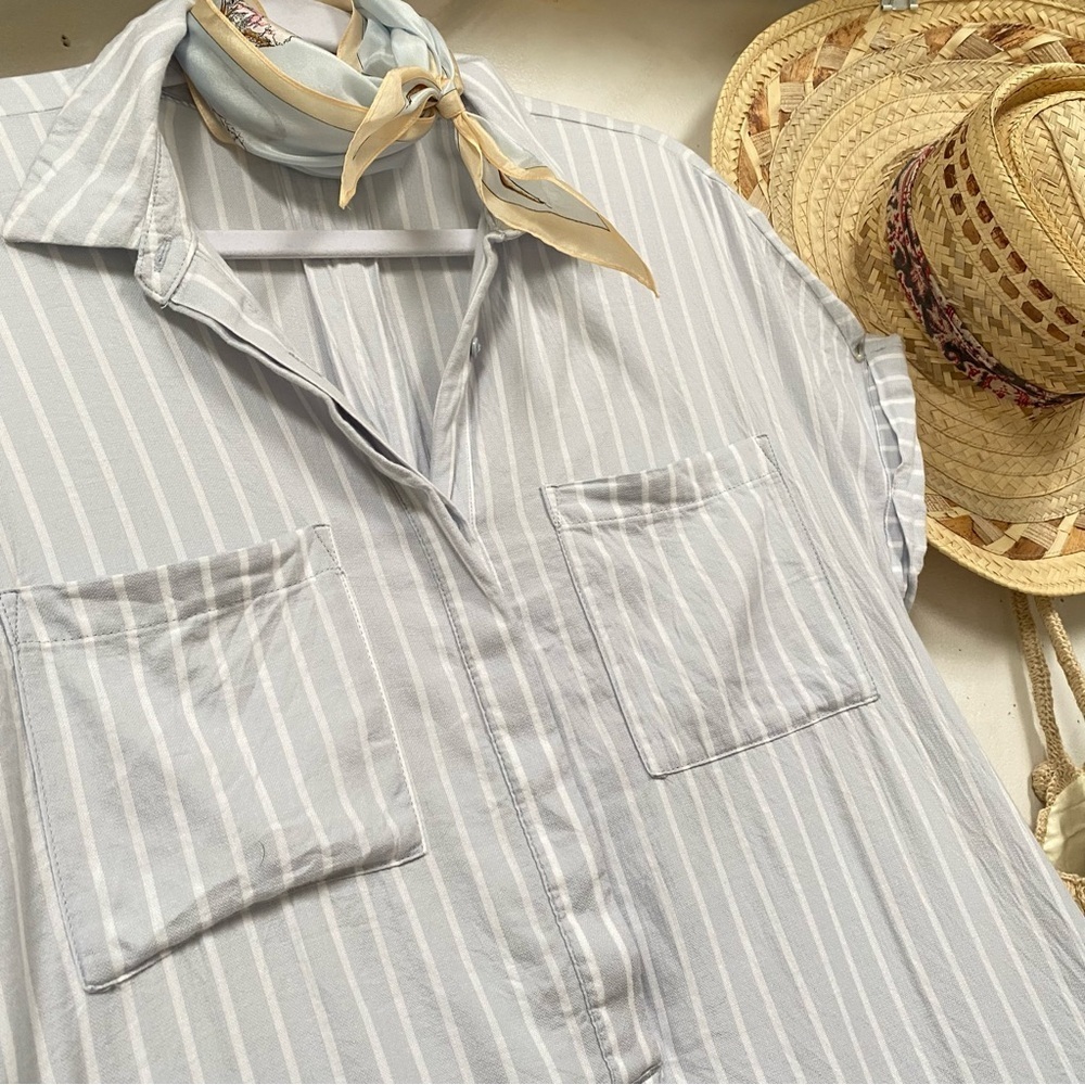 Comfy stripe Market summer boho dress w resort vacay cruise vibe - Picture 8 of 10